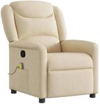 vidaXL Massagesessel Creme Stoff 4015614
