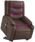 vidaXL Massagesessel mit Aufstehhilfe Braun Kunstleder 3206557
