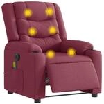 vidaXL Massagesessel Elektrisch Weinrot Stoff 3310254