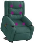 vidaXL Elektrischer Massagesessel mit Aufstehhilfe Dunkelgr&uuml;n Stoff 3310285