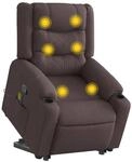 vidaXL Massagesessel mit Aufstehhilfe Dunkelbraun Stoff 3310270