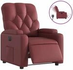 vidaXL Relaxsessel Elektrisch Weinrot Kunstleder 3204762