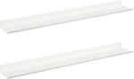 vidaXL Schwebendes Regal Wandmontiert 2 Stk Wei&szlig; 60 x 9 x 2,5 cm Stahl 8003970