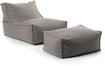 mokebo Outdoor Sitzsack und Pouf Der Sundowner Bean Bag mit F&uuml;llung und Hocker in