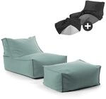 mokebo Outdoor Sitzsack und Pouf Der Sundowner Bean Bag mit F&uuml;llung und Hocker und