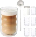 Relaxdays Latte Macchiato Gl&auml;ser 6er Pack Borosilikatglas Transparent Doppelwandig