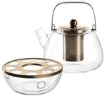 Leonardo T&egrave; Per Te Teekanne mit Metallhenkel + St&ouml;vchen 1,2 Liter
