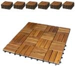 BigDean 66er Pack Holzfliesen f&uuml;r Balkon 30x30 cm 6 Quadratmeter aus Akazien Holz