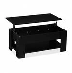 Relaxdays Couchtisch Spanplatte Eisen Schwarz Aufklappbar H&ouml;henverstellbar 98 cm x