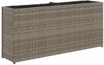 vidaXL Hochbeet mit 2 F&auml;chern Grau 90x20x40 cm Poly Rattan 366409