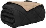 vidaXL Sommerdecke Schwarz und Taupe 200 x 200 cm Mikrofaser 42025491