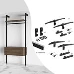 Emuca Set aus Bracket Set f&uuml;r 1 Holzregal 1 Modul und 1 Aufh&auml;ngestange L&auml;nge...