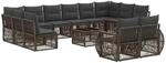 vidaXL Gartensofa-Set 13-Tlg Grau und Dunkelgrau Poly-Rattan 3435566