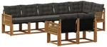 vidaXL Outdoor-Sofagarnitur mit Kissen 8 Stk Natur und Schwarz 3382036