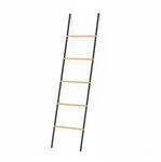 Relaxdays Handtuchleiter Bambus Eisen Schwarz 164 cm x 45 cm x 2 cm