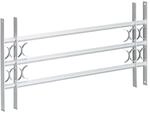 Relaxdays Fenstergitter Stahl Grau Ausziehbar Einbruchschutz 45 cm x 100-150 cm