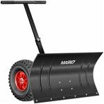 MASKO Schneeschieber mit R&auml;dern H&ouml;henverstellbar Breite 75 cm Schwarz