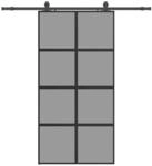 vidaXL Schiebet&uuml;r mit Beschlag Schwarz 102,5x205 cm Hartglas 3375897