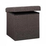 Relaxdays Sitzhocker Leinen Braun Faltbar Stauraum 38 cm x 38 cm x 38 cm 2,5 kg