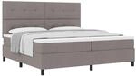 vidaXL Boxspringbett mit Matratze Taupe 200 x 200 cm Stoff 3339417
