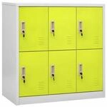 vidaXL Schlie&szlig;fachschrank Hellgrau und Gr&uuml;n 90x45x92,5 cm Stahl Modell 2