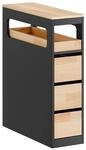 SoBuy Schmaler Badschrank mit 3 Schubladen Nischenschrank Rollwagen Schwarz