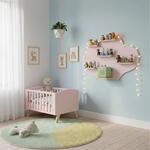 Relaxdays Toniebox Regal MDF Buchenholz Rosa Wolkenform Magnetstreifen Wandmontage 40