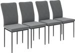 HOMCOM Esszimmerst&uuml;hle Polyester Dunkelgrau 58L x 42B x 95H cm