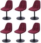 MCW Esszimmerstuhl A60 6er-Set Stoff/Textil Chenille 465g/m&sup2; Bordeaux