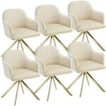 Tectake Samt Drehstuhl Lona Gepolstert Mit Durchgehender Lehne 6Er Set 59 x 56 x 81