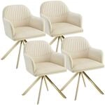 Tectake Samt Drehstuhl Lona Gepolstert Mit Durchgehender Lehne 4Er Set 59 x 56 x 81