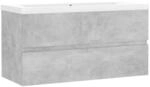vidaXL Waschbeckenunterschrank Einbaubecken Betongrau Holzwerkstoff 3071562