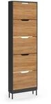 Vicco Schuhkipper Luca Anthrazit/Goldkraft Eiche 59 x 192 mit 5 Kippf&auml;chern Art Nr