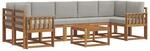vidaXL Outdoor-Sofagarnitur mit Kissen 8 Stk Natur und Hellgrau 3366144