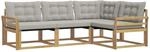 vidaXL Outdoor-Sofagarnitur mit Kissen 4 Stk Wei&szlig; und Hellgrau 3388637
