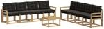 vidaXL Outdoor-Sofagarnitur mit Kissen 9-Tlg Wei&szlig; und Schwarz 3389334