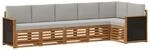 vidaXL Ecksofa Set mit Kissen 5 Stk Natur und Hellgrau 3384402