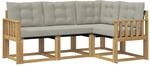 vidaXL Outdoor-Sofagarnitur mit Kissen 4-Tlg Wei&szlig; und Hellgrau 3389425