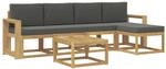 vidaXL Outdoor-Sofagarnitur mit Kissen 6-Tlg Wei&szlig; und Anthrazit 3387531