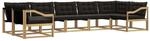vidaXL Outdoor-Sofagarnitur mit Kissen 7 Stk Wei&szlig; und Schwarz 3389054