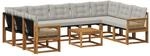 vidaXL Outdoor-Sofagarnitur mit Kissen 10 Stk Natur und Hellgrau 3382227