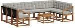 vidaXL Outdoor-Sofagarnitur mit Kissen 30-Tlg Natur und Hellgrau 3369082