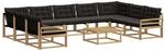 vidaXL Outdoor-Sofagarnitur mit Kissen 10-Tlg Wei&szlig; und Schwarz 3389094