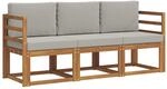 vidaXL Outdoor-Sofagarnitur mit Kissen 3 Stk Natur und Hellgrau 3365924