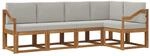 vidaXL Sofa Set mit Kissen 5 Stk Natur und Hellgrau 3366409
