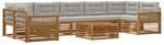 vidaXL Outdoor-Sofagarnitur mit Kissen 8 Stk Natur und Hellgrau 3383149