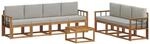 vidaXL Outdoor-Sofagarnitur mit Kissen 8-Tlg Natur und Hellgrau 3366124