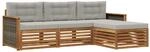 vidaXL Outdoor-Sofagarnitur mit Kissen Natur und Hellgrau 3383199