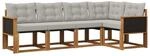 vidaXL Outdoor-Sofagarnitur mit Kissen 5 Stk Natur und Hellgrau 3381943