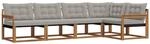 vidaXL Outdoor-Sofagarnitur mit Kissen 5-Tlg Natur und Hellgrau 3369450